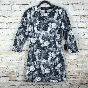 Zara Basic • Grey and White Floral Dress •